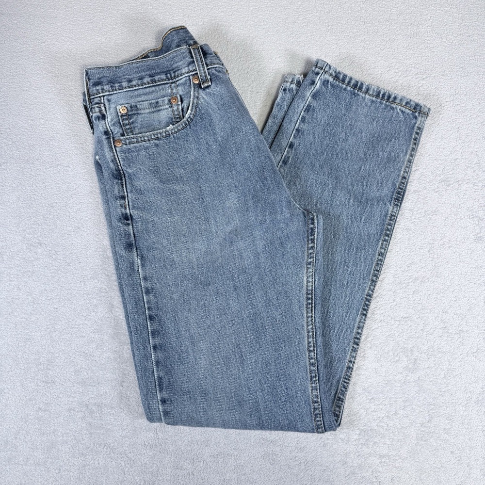Levis 505 Regular Fit Straight Leg Blue Denim Jeans Mens 32/32